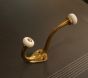 Small Enamel Topped Brass Coat Hook