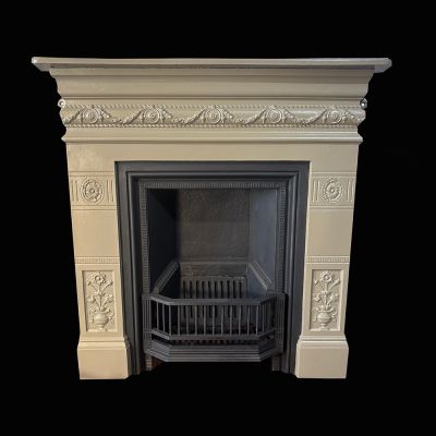 Antique Edwardian cast iron fireplace 