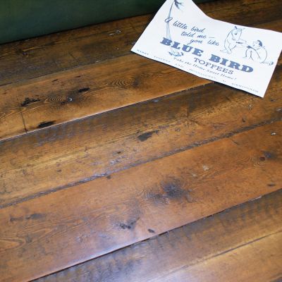 JOB LOT 13.5m2 - Salvaged Blue Bird Toffee board was £58 m2 now £44 m2