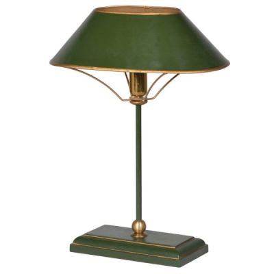 Period style Green and Gold Bank Lamp