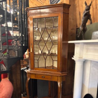 Beautiful glazed corner cupboard