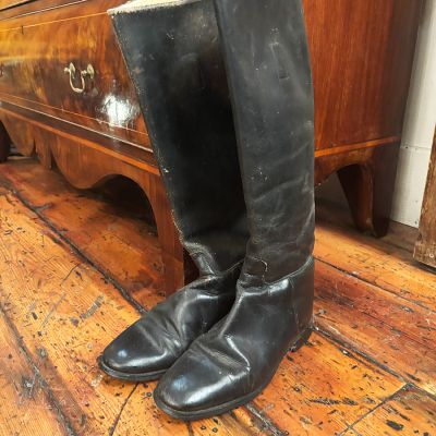 Vintage leather riding boots