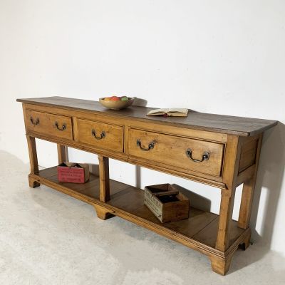 Oak top and stripped pine pot board / side server