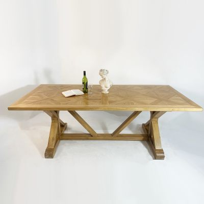 Beautiful Elm parquet topped dining table