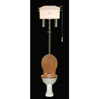 High-level W.C. Set - Oval White China.