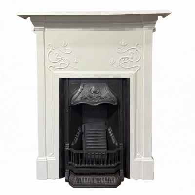 2 of 2 of a pair of splendid 19th century Art Nouveau fireplaces 