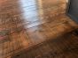 Original salvaged RAF Leachers ebonized Pine plank flooring 