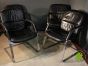 Set of 4 Leather & Chrome Dining Chairs