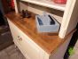 Beautiful parquet topped kitchen dresser/bookcase with double cupboards underneath