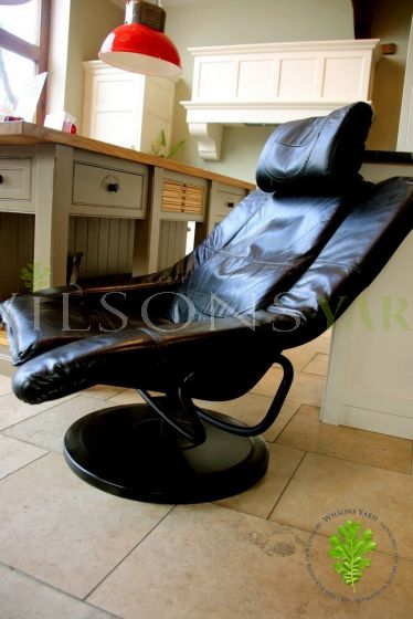 Funky Black 1960's Swivel Chair