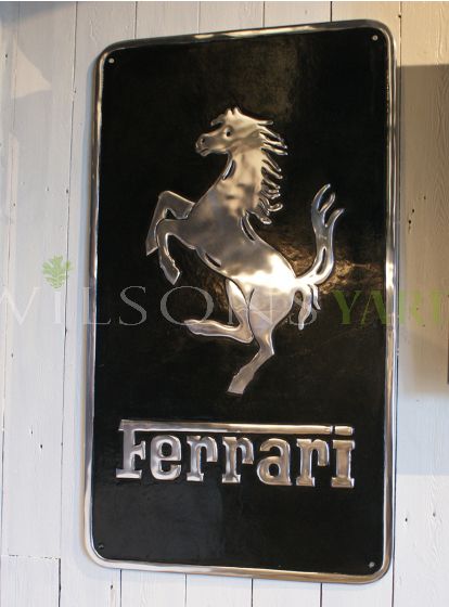 Metal Ferrari wall sign 